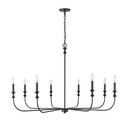 8-Light Chandelier Ceiling Light in Matte Black