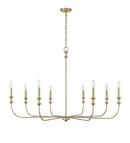 8-Light Chandelier Ceiling Light in Vintage Brass