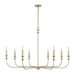 8-Light Chandelier Ceiling Light in Vintage Brass