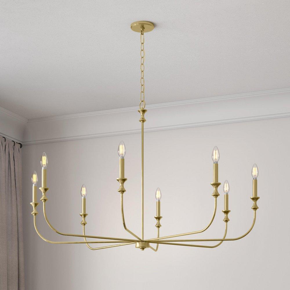 Millennium Lighting Vintage Brass 8-Light Chandelier Ceiling Light 