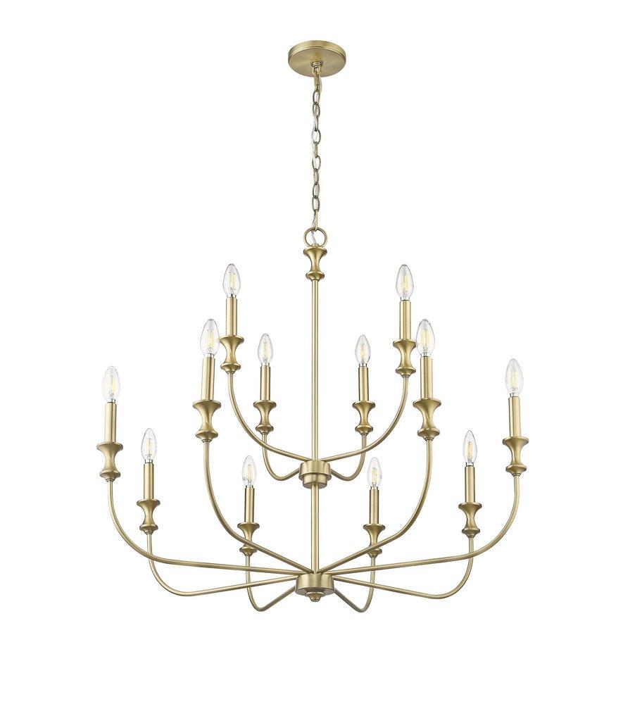 Millennium Lighting Vintage Brass 12-Light Chandelier Ceiling Light 