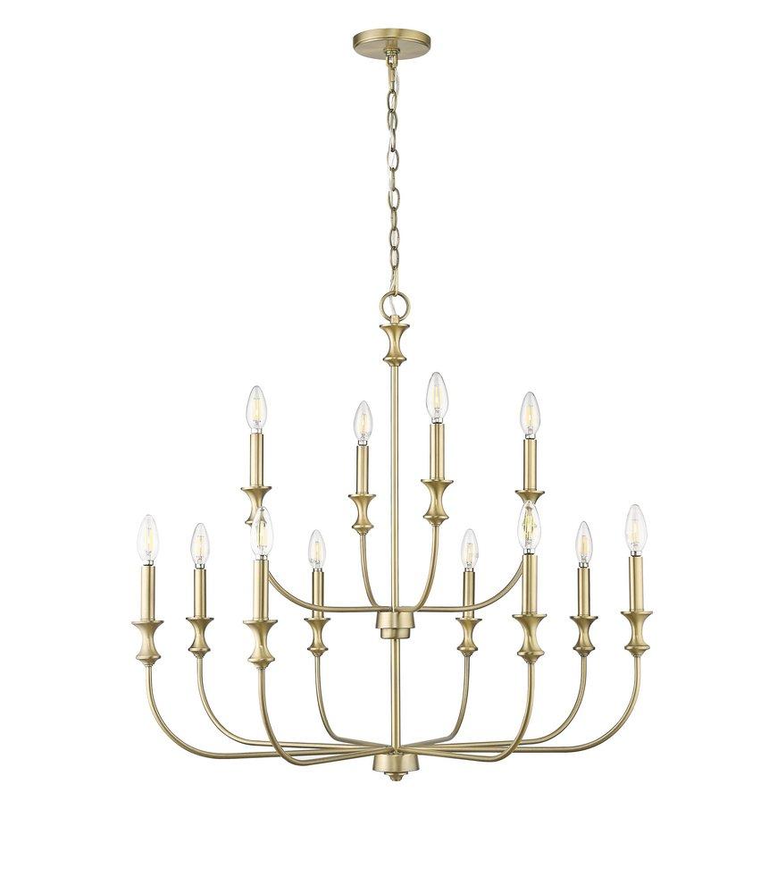 Millennium Lighting Vintage Brass 12-Light Chandelier Ceiling Light 