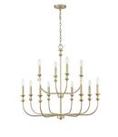 Millennium Lighting Vintage Brass 12-Light Chandelier Ceiling Light 