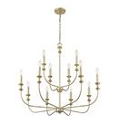Millennium Lighting Vintage Brass 12-Light Chandelier Ceiling Light 