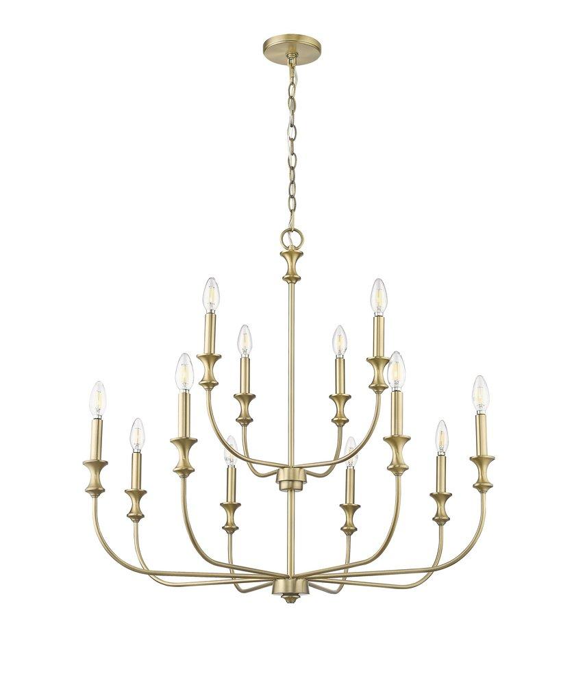 Millennium Lighting Vintage Brass 12-Light Chandelier Ceiling Light 