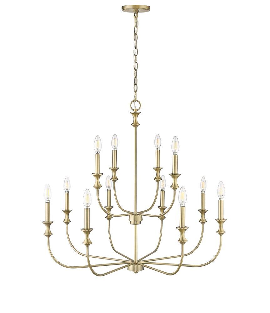 Millennium Lighting Vintage Brass 12-Light Chandelier Ceiling Light 