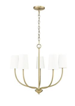 5-Light Chandelier Ceiling Light in Vintage Brass