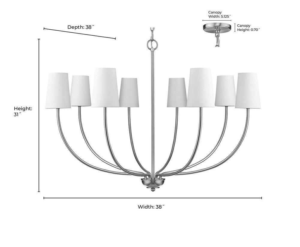 Millennium Lighting Vintage Brass 8-Light Chandelier Ceiling Light 