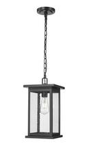 1-Light Outdoor Hanging Lantern Powder Coated Black 