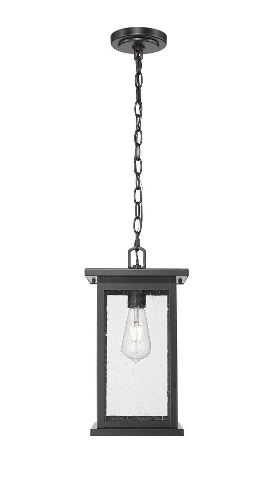 1-Light Outdoor Hanging Lantern Powder Coated Black 