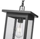 1-Light Outdoor Hanging Lantern Powder Coated Black 