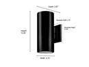 1-Light Outdoor Wall Sconce in Powder Coated Black 