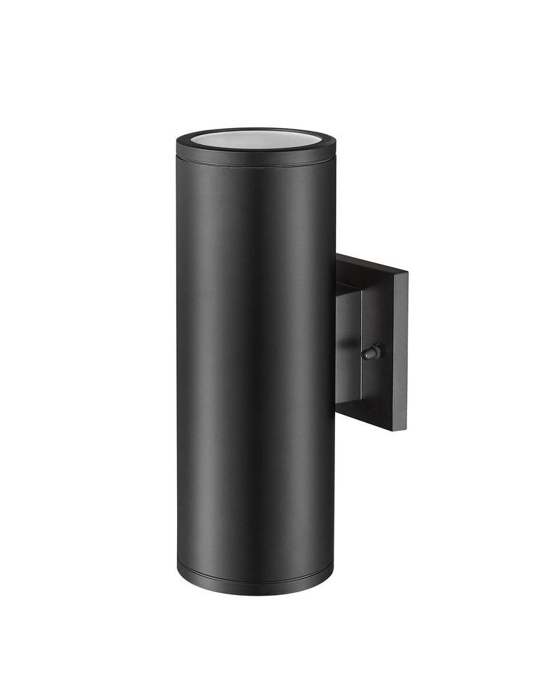 120W Incandescent 2-Light 12.75in. Outdoor Wall Sconce in Black / Frosted Glass 