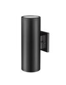120W Incandescent 2-Light 12.75in. Outdoor Wall Sconce in Black / Frosted Glass 