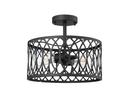 1-Light Semi-Flush Mount Ceiling Light in Matte Black 