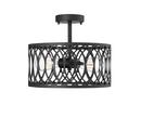 1-Light Semi-Flush Mount Ceiling Light in Matte Black 