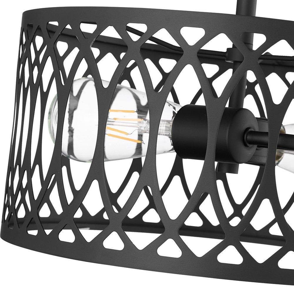 1-Light Semi-Flush Mount Ceiling Light in Matte Black 