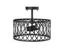 1-Light Semi-Flush Mount Ceiling Light in Matte Black 