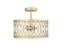 1-Light Semi-Flush Mount Ceiling Light in Painted Modern Gold 