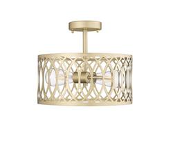 1-Light Semi-Flush Mount Ceiling Light in Painted Modern Gold