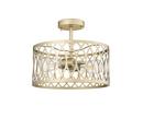 1-Light Semi-Flush Mount Ceiling Light in Painted Modern Gold 