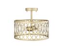 1-Light Semi-Flush Mount Ceiling Light in Painted Modern Gold 