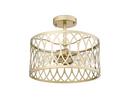 1-Light Semi-Flush Mount Ceiling Light in Painted Modern Gold 