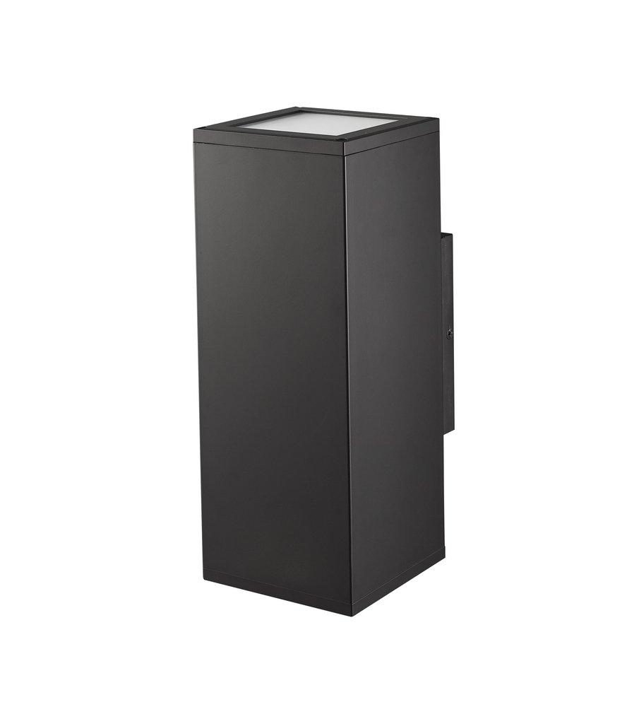 2-Light Outdoor Wall Sconce in Powder Coated Black 