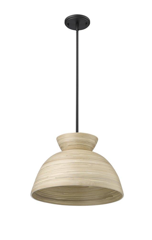 1-Light Pendant Light in Matte Black 
