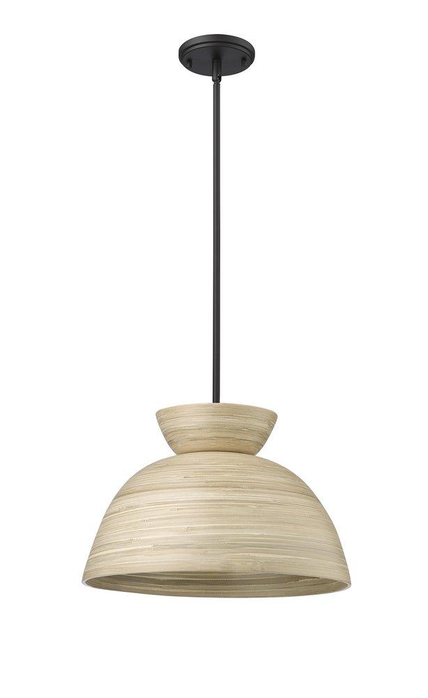 1-Light Pendant Light in Matte Black 