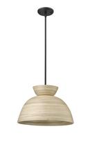 1-Light Pendant Light in Matte Black 