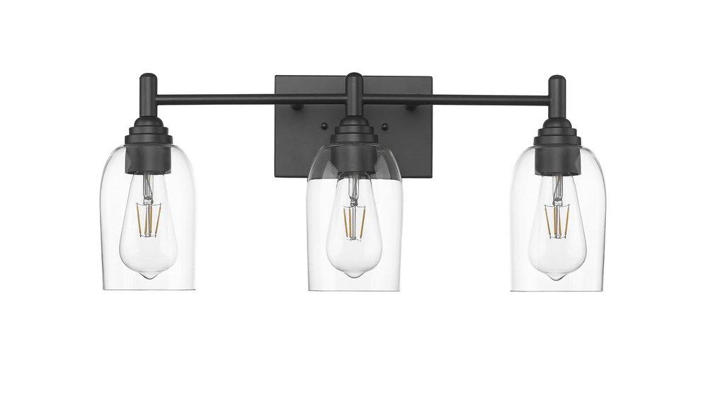 3-Light Vanity Fixture in Matte Black 