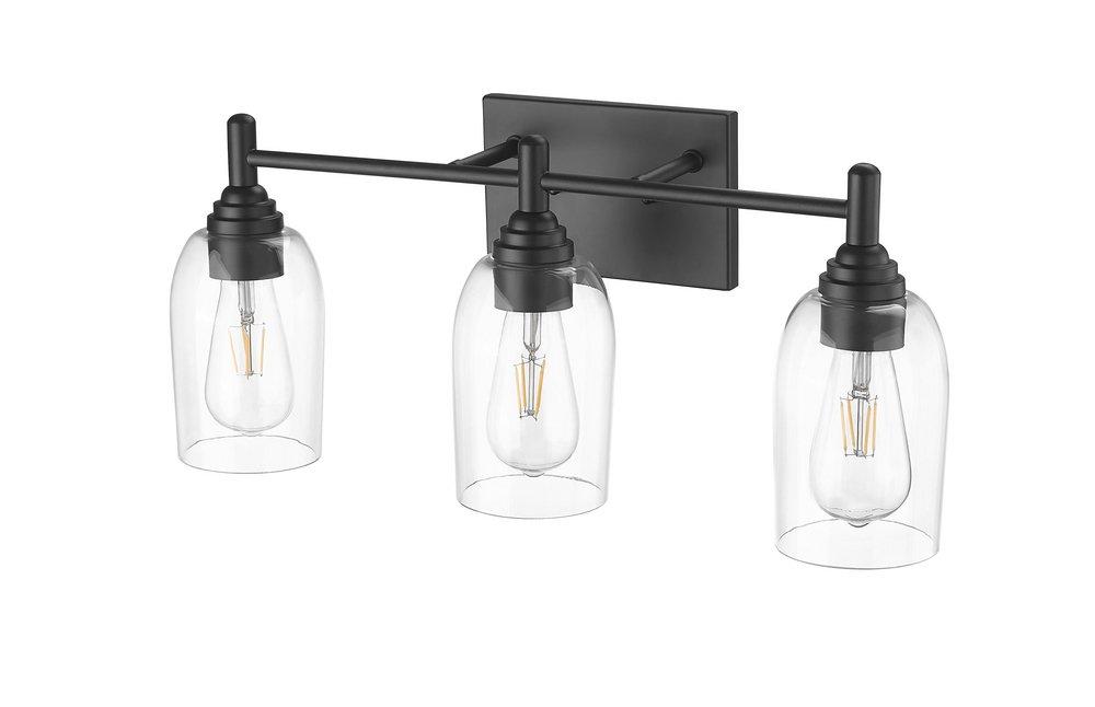 3-Light Vanity Fixture in Matte Black 