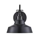 1-Light Outdoor Wall Sconce in Powder Coated Black 