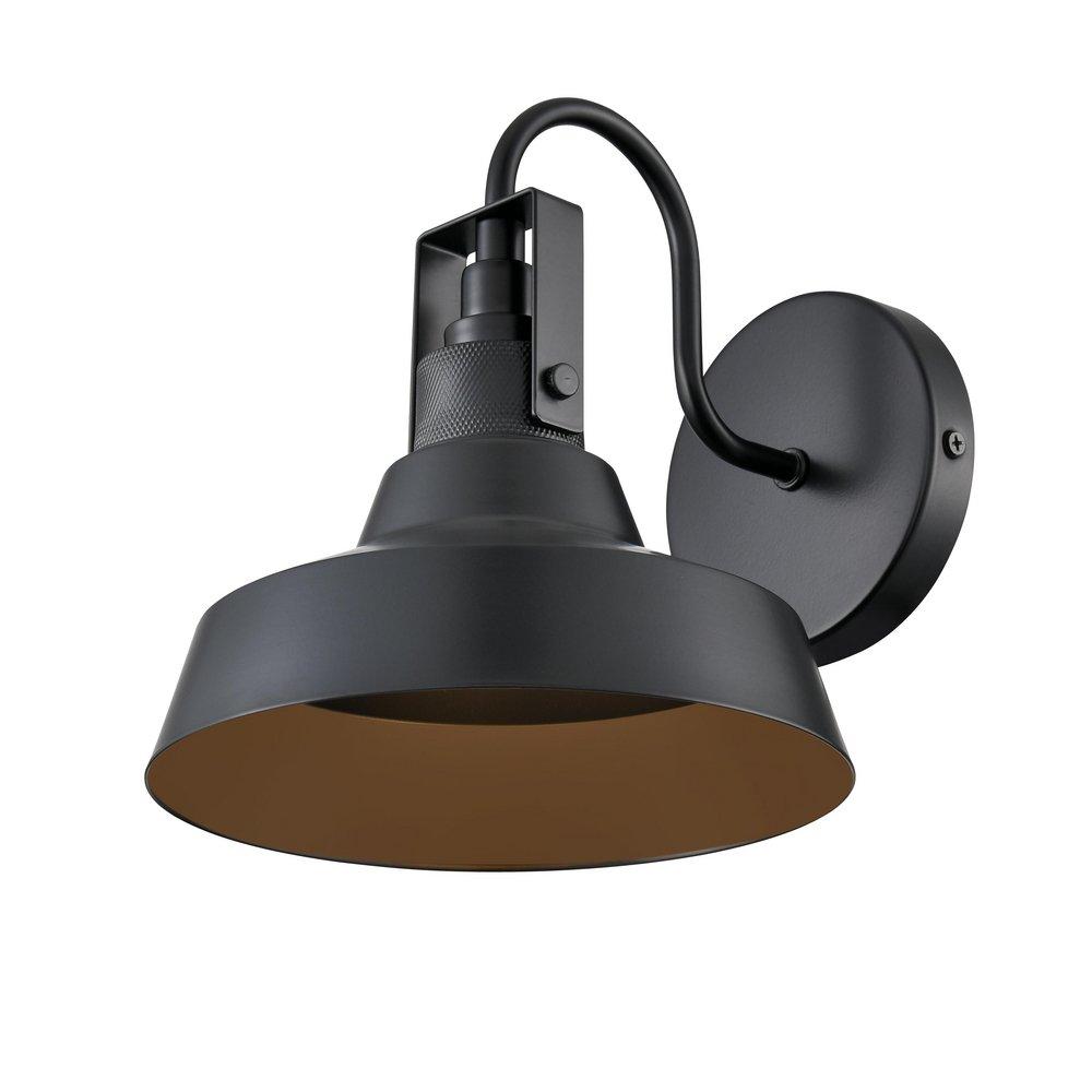 1-Light Outdoor Wall Sconce in Powder Coated Black 