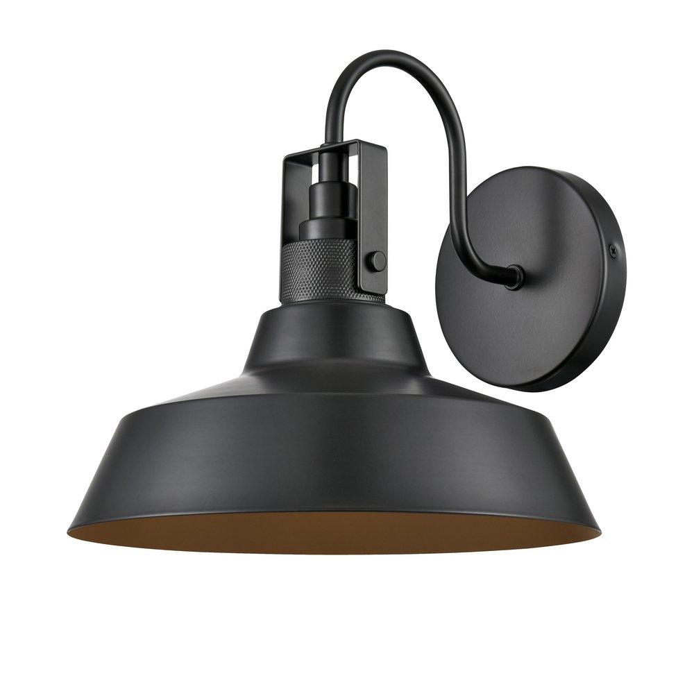 1-Light Outdoor Wall Sconce in Powder Coated Black 