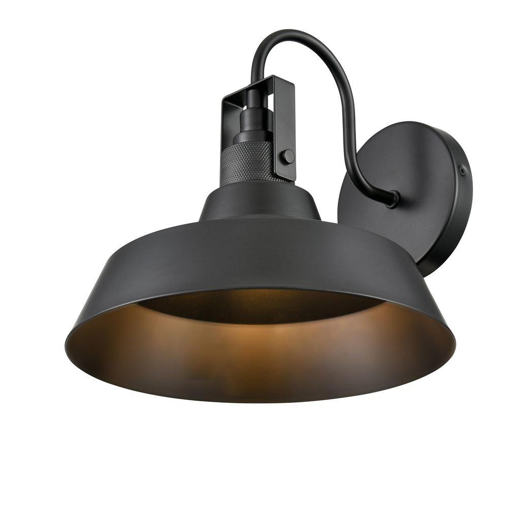 1-Light Outdoor Wall Sconce in Powder Coated Black 