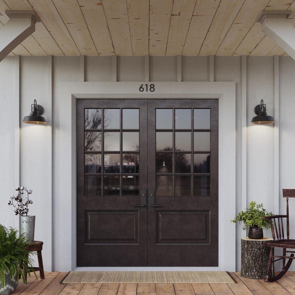 1-Light Outdoor Wall Sconce in Powder Coated Black 