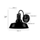 1-Light Outdoor Wall Sconce in Powder Coated Black 
