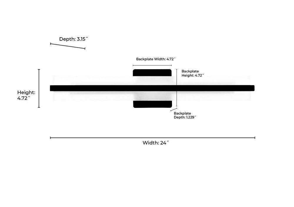 LED Vanity Fixture Light Selectable 3 CCT Integrated in Matte Black 