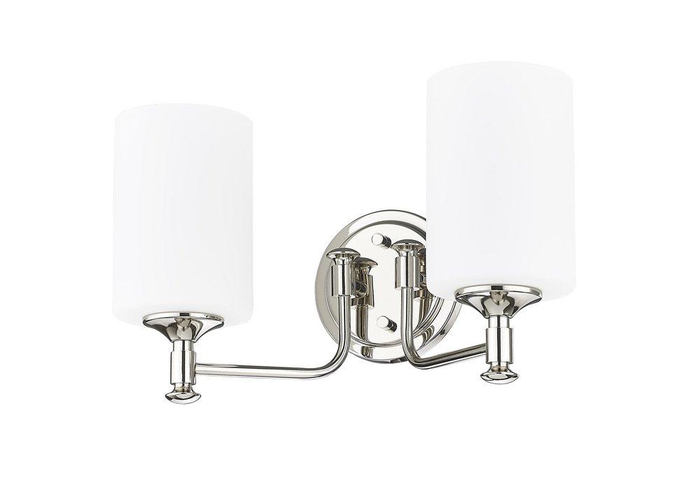 2-Light Vanity Fixture in Polished Nickel 