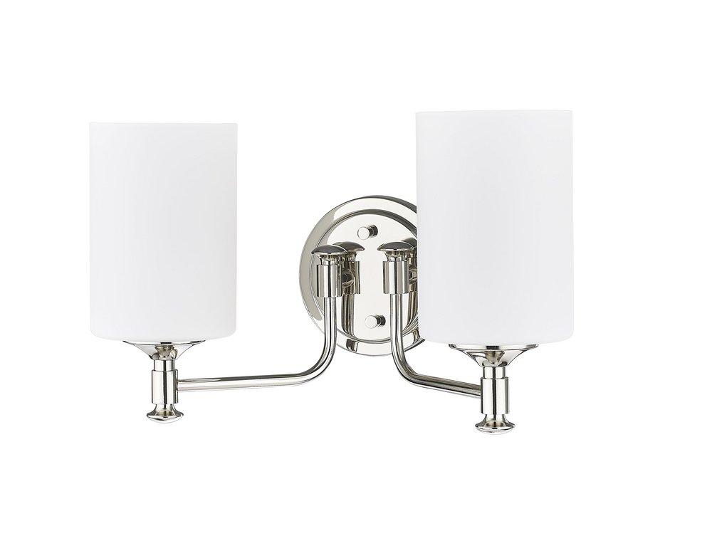 2-Light Vanity Fixture in Polished Nickel 