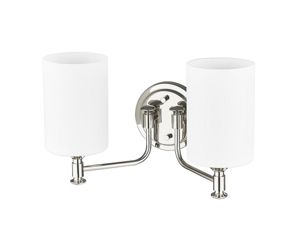 2-Light Vanity Fixture in Polished Nickel 