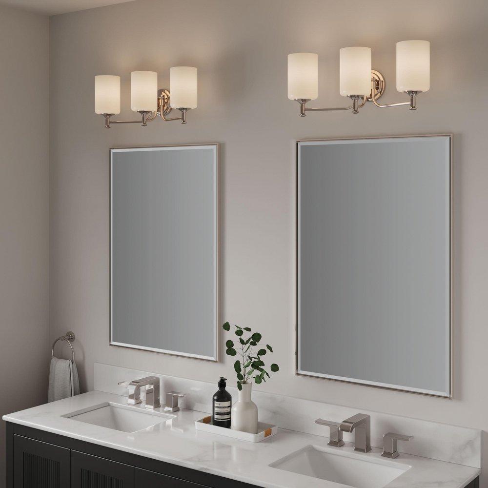 3-Light Vanity Fixture in Polished Nickel 