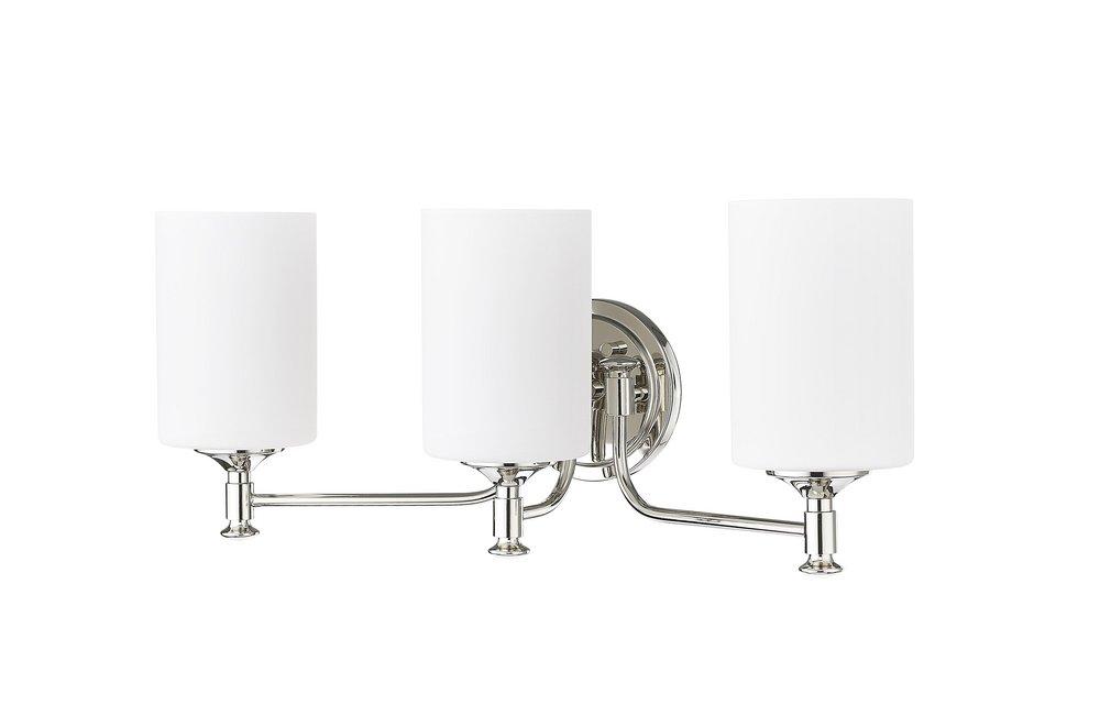 3-Light Vanity Fixture in Polished Nickel 