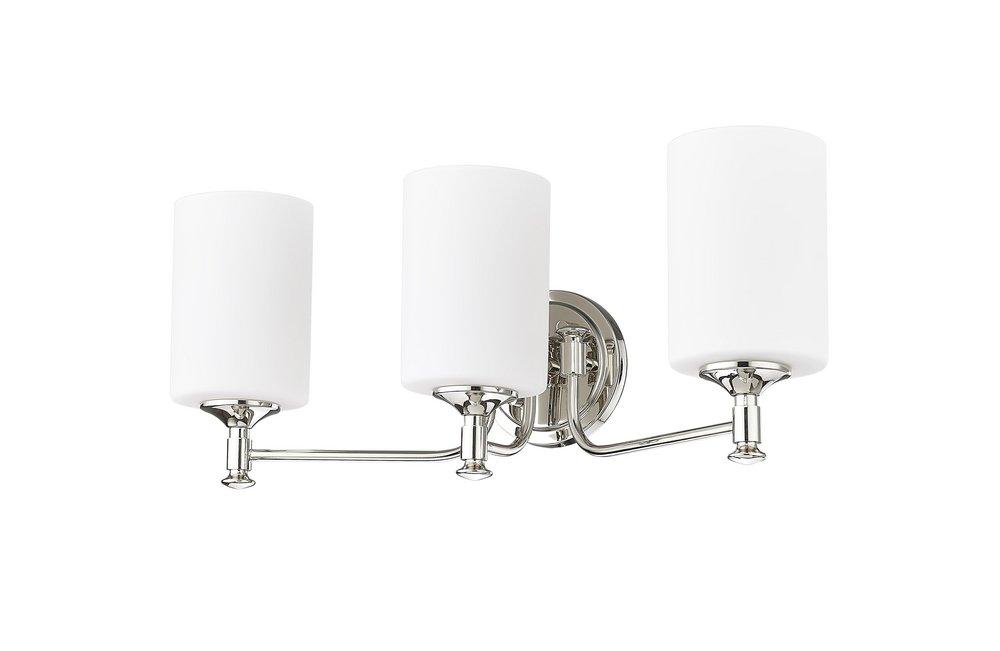 3-Light Vanity Fixture in Polished Nickel 