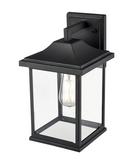 1-Light Outdoor Wall Sconce in Textured Black 