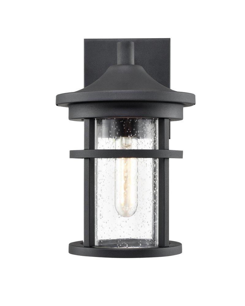 1-Light Outdoor Wall Sconce in Textured Black 