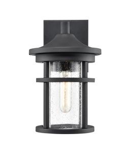 1-Light Outdoor Wall Sconce in Textured Black