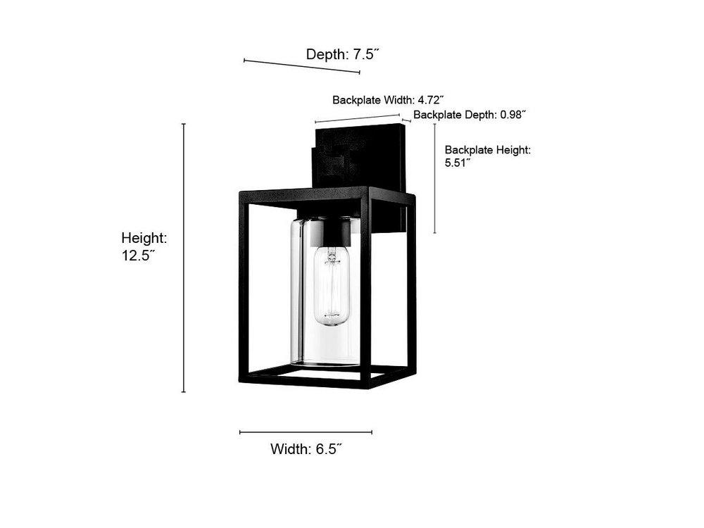 1-Light Outdoor Wall Sconce in Textured Black 